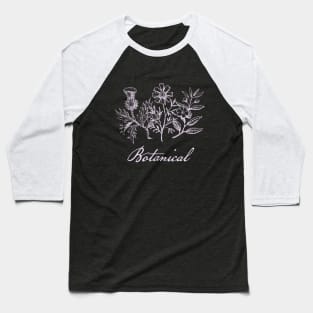 Botanical Text with Illustration Baseball T-Shirt